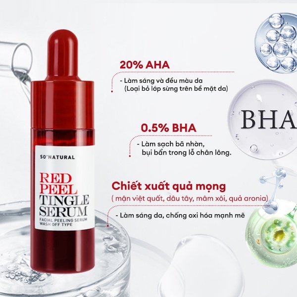 Tinh Chất Tẩy Da Chết Hóa Học So Natural Red Peel Tingle Serum 11ml Phiên bản mới