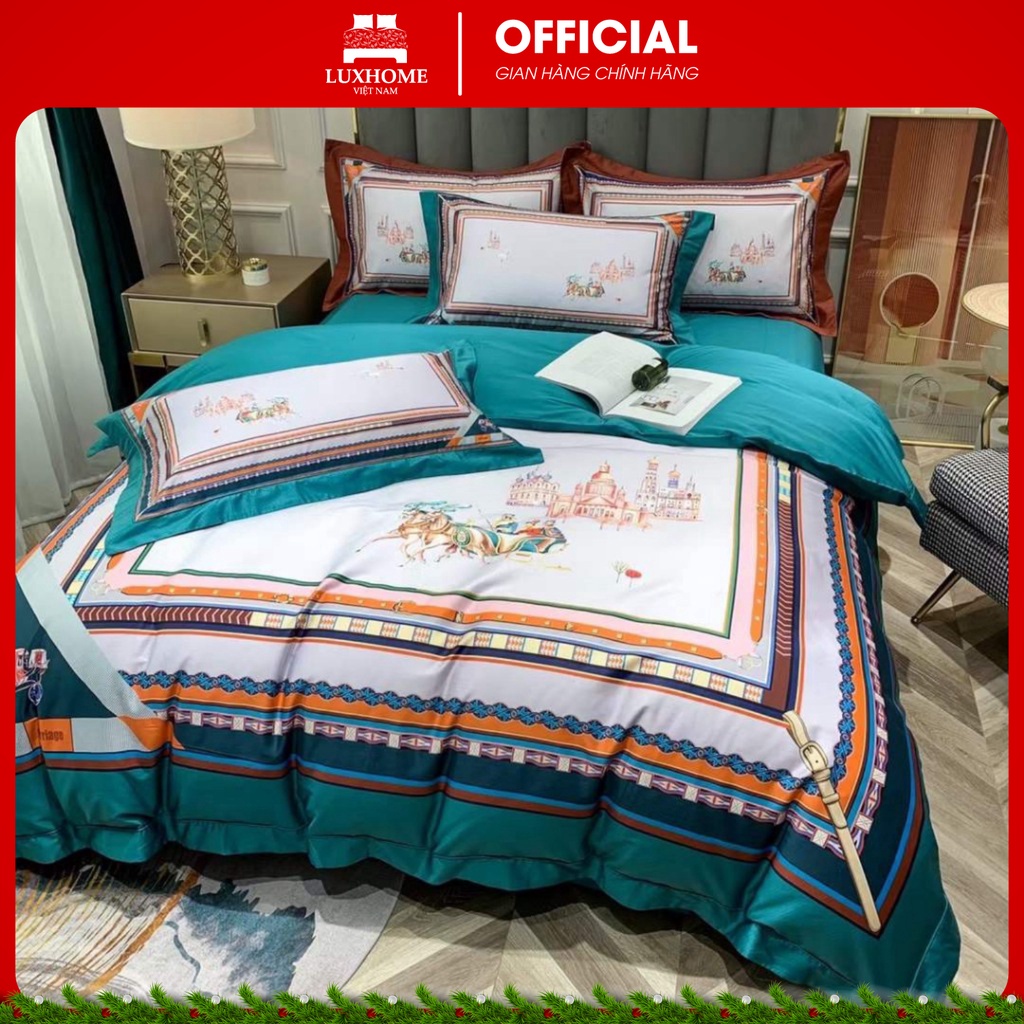 Bộ 4 Món Chăn Ga Sateen 100S Chất Liệu Cotton Thấm Hút Mồ Hôi, Đàn Hồi Tốt