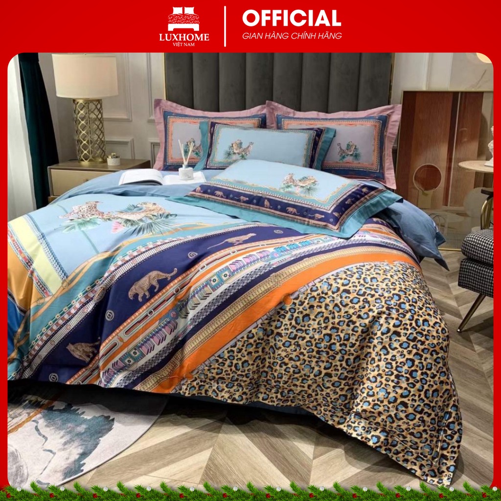 Bộ 4 Món Chăn Ga Sateen 100S Chất Liệu Cotton Thấm Hút Mồ Hôi, Đàn Hồi Tốt