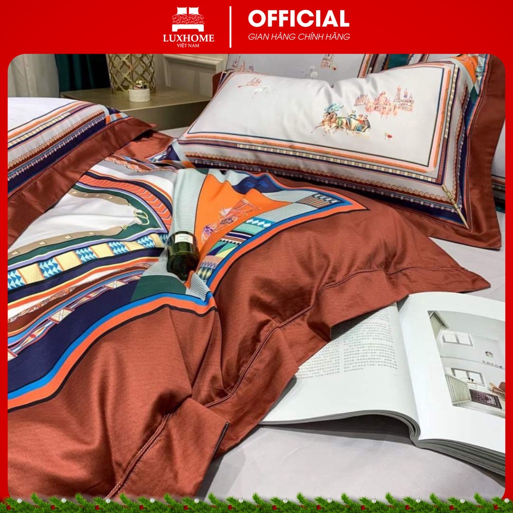 Bộ 4 Món Chăn Ga Sateen 100S Chất Liệu Cotton Thấm Hút Mồ Hôi, Đàn Hồi Tốt