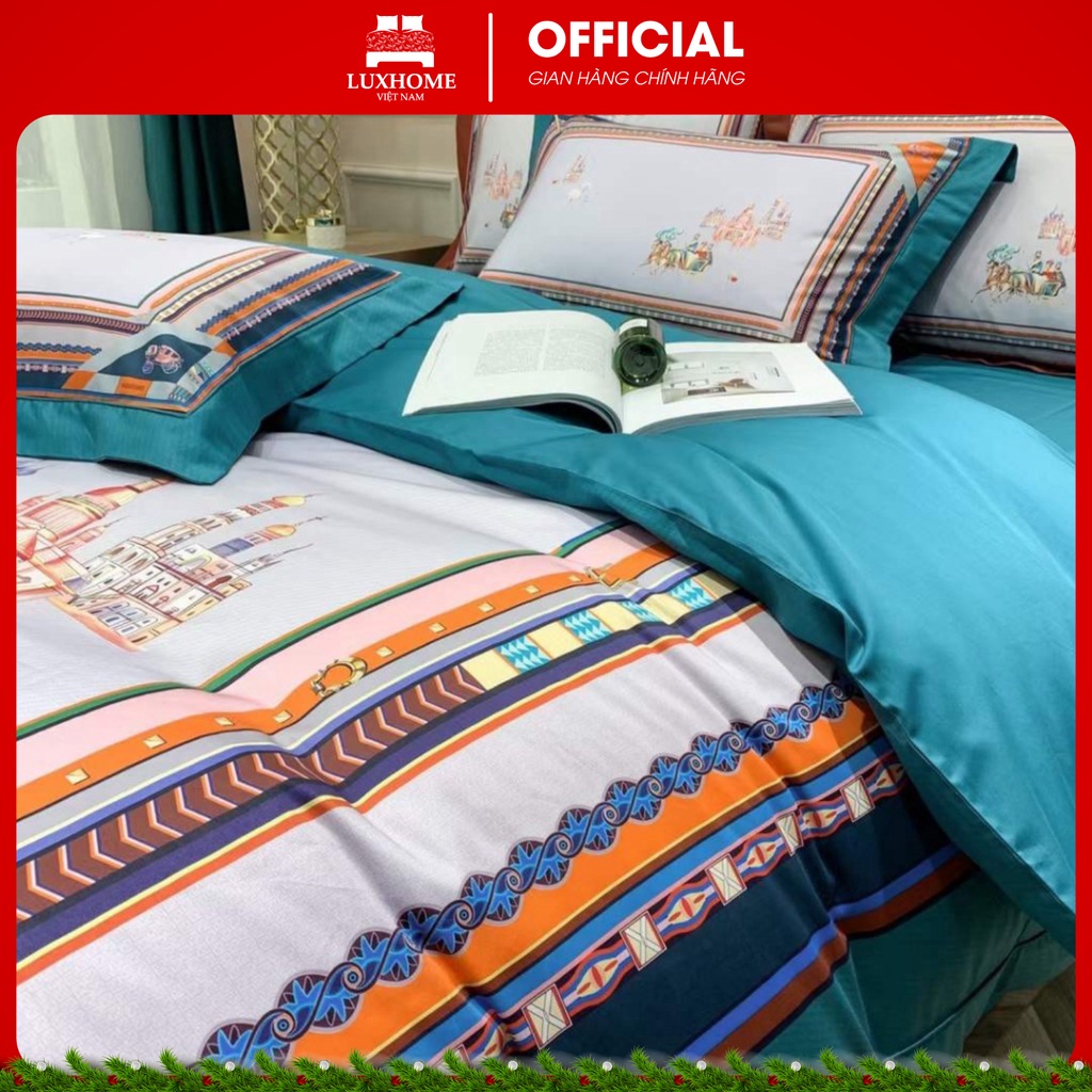 Bộ 4 Món Chăn Ga Sateen 100S Chất Liệu Cotton Thấm Hút Mồ Hôi, Đàn Hồi Tốt