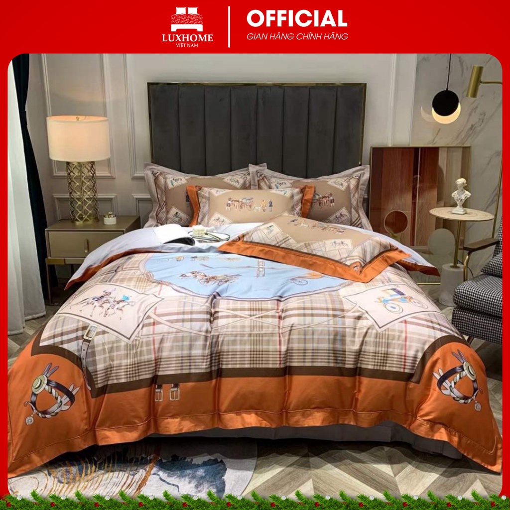 Bộ 4 Món Chăn Ga Sateen 100S Chất Liệu Cotton Thấm Hút Mồ Hôi, Đàn Hồi Tốt