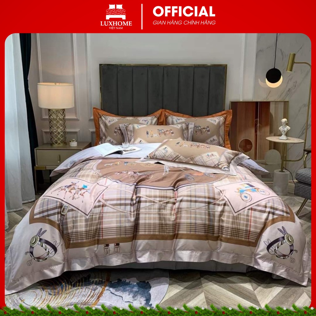 Bộ 4 Món Chăn Ga Sateen 100S Chất Liệu Cotton Thấm Hút Mồ Hôi, Đàn Hồi Tốt