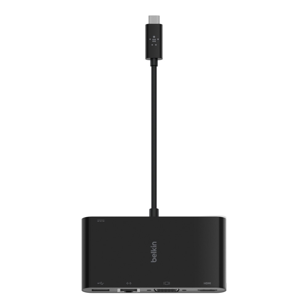 Cáp chuyển đổi Belkin USB Type C Multimedia 5in1 - HDMI 4K 30Hz, VGA 1920x1200 60Hz, ethernet 1000 Mbps, 100W PD