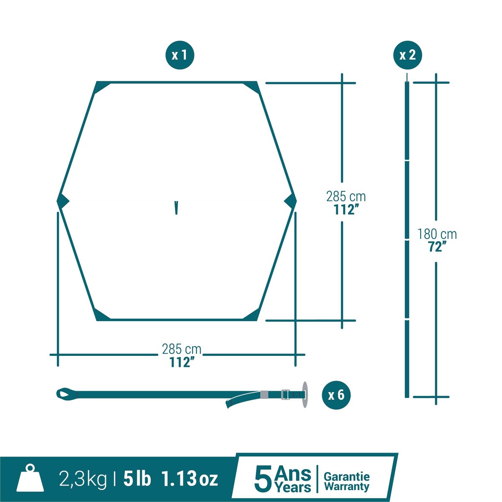 Bạt che cắm trại đa năng Fresh DECATHLON QUECHUA Mã sản phẩm: 8572388