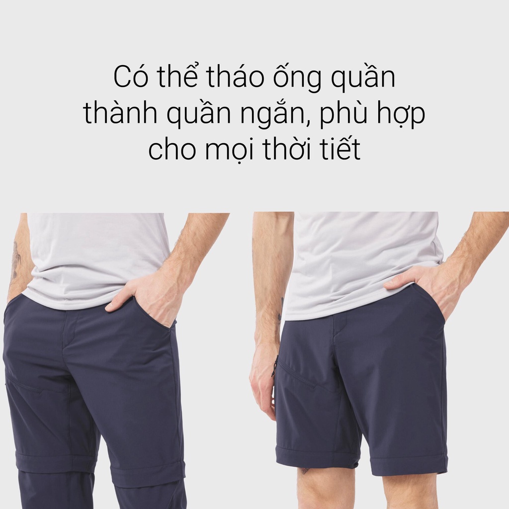 Quần leo núi dã ngoại tháo ống MH150 cho nam - Xanh đậm QUECHUA mã 8652204