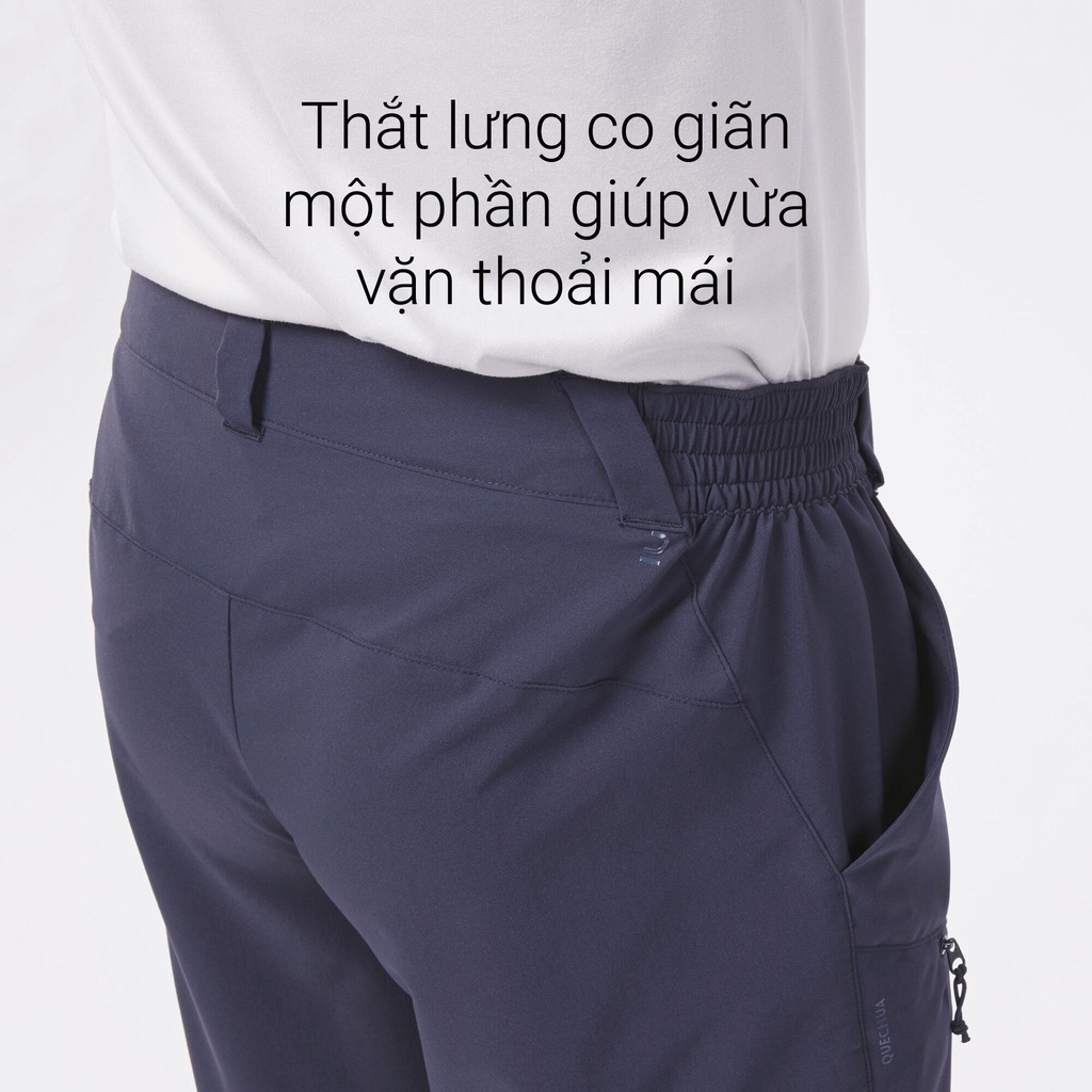 Quần leo núi dã ngoại tháo ống MH150 cho nam - Xanh đậm QUECHUA mã 8652204