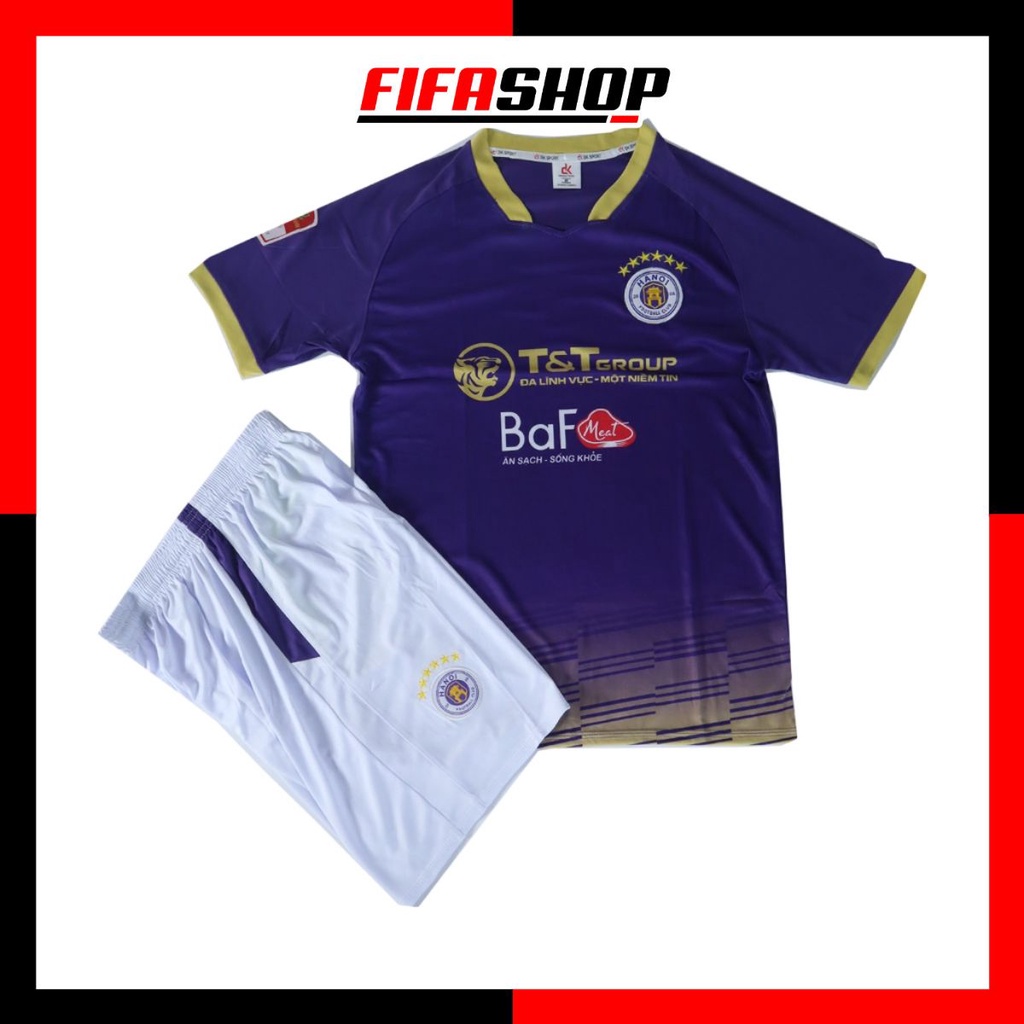 Áo bóng đá Clb Hà Nội Tím Thun co giãn Mùa 2023-2024, Áo đá bòng thiết kế hiện đại