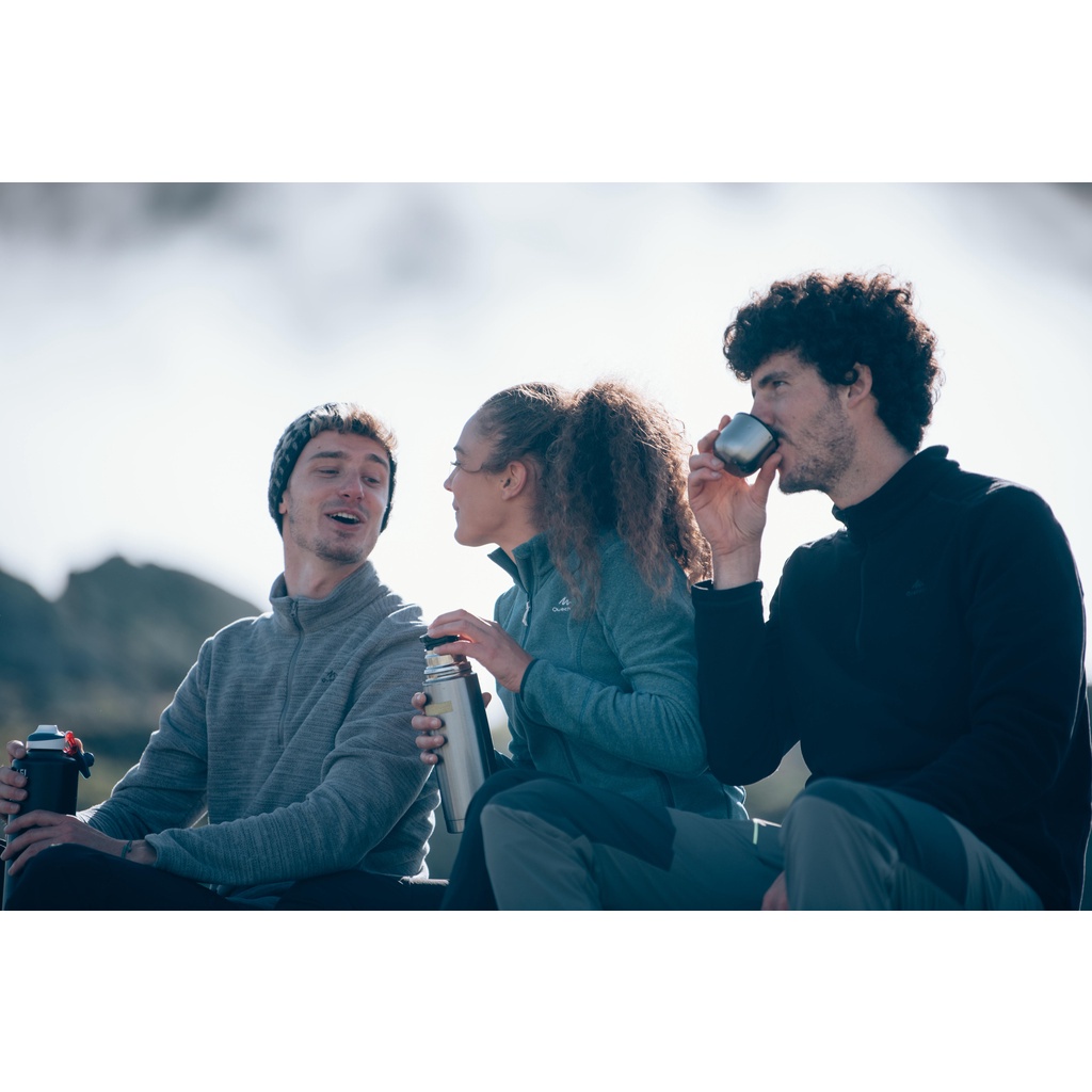 Áo nỉ hiking MH100 cho nam Đen DECATHLON QUECHUA mã 966425