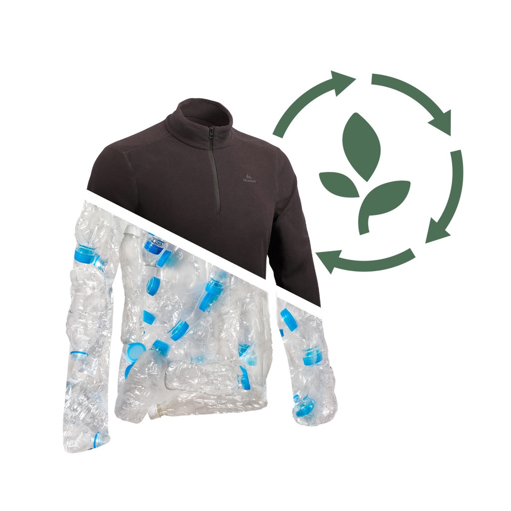 Áo nỉ hiking MH100 cho nam Đen DECATHLON QUECHUA mã 966425