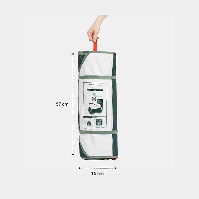 Lều cắm trại MH100 cho 3 người Trắng/Xanh DECATHLON QUECHUA mã 8641760