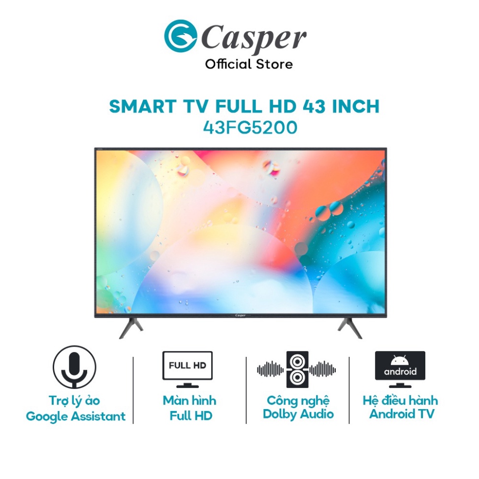 Miễn phí giao hàng [SALES] Smart TV Casper 43 inch Full HD màn hình LED 43FG5200 [TRẢ GÓP 0%] [GIAO TP. HCM VÀ HÀ NỘI] l