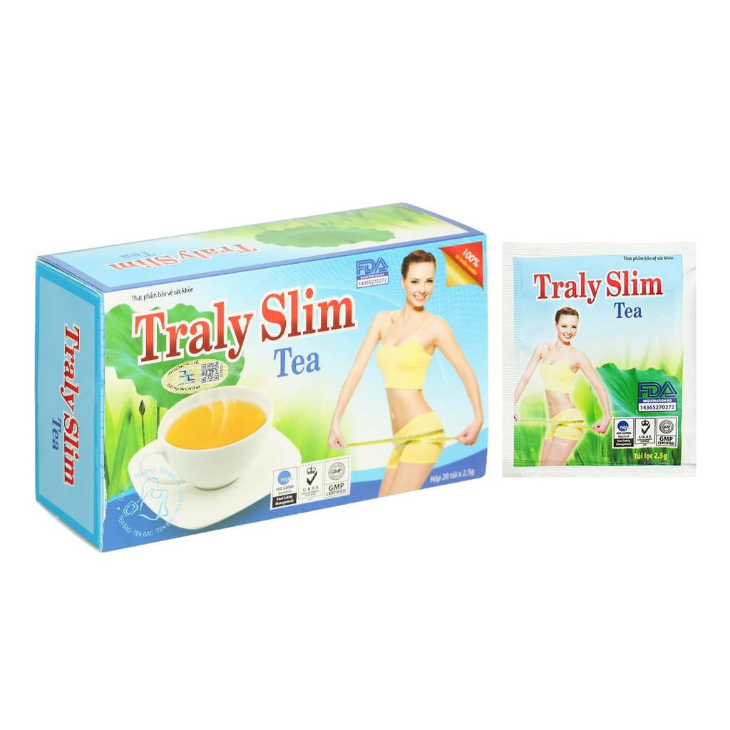 Trà thảo mộc TRALY SLIM TEA  Hỗ trợ giảm cân , cải thiện hệ tiêu hóa - hộp 20 gói XMARVEL