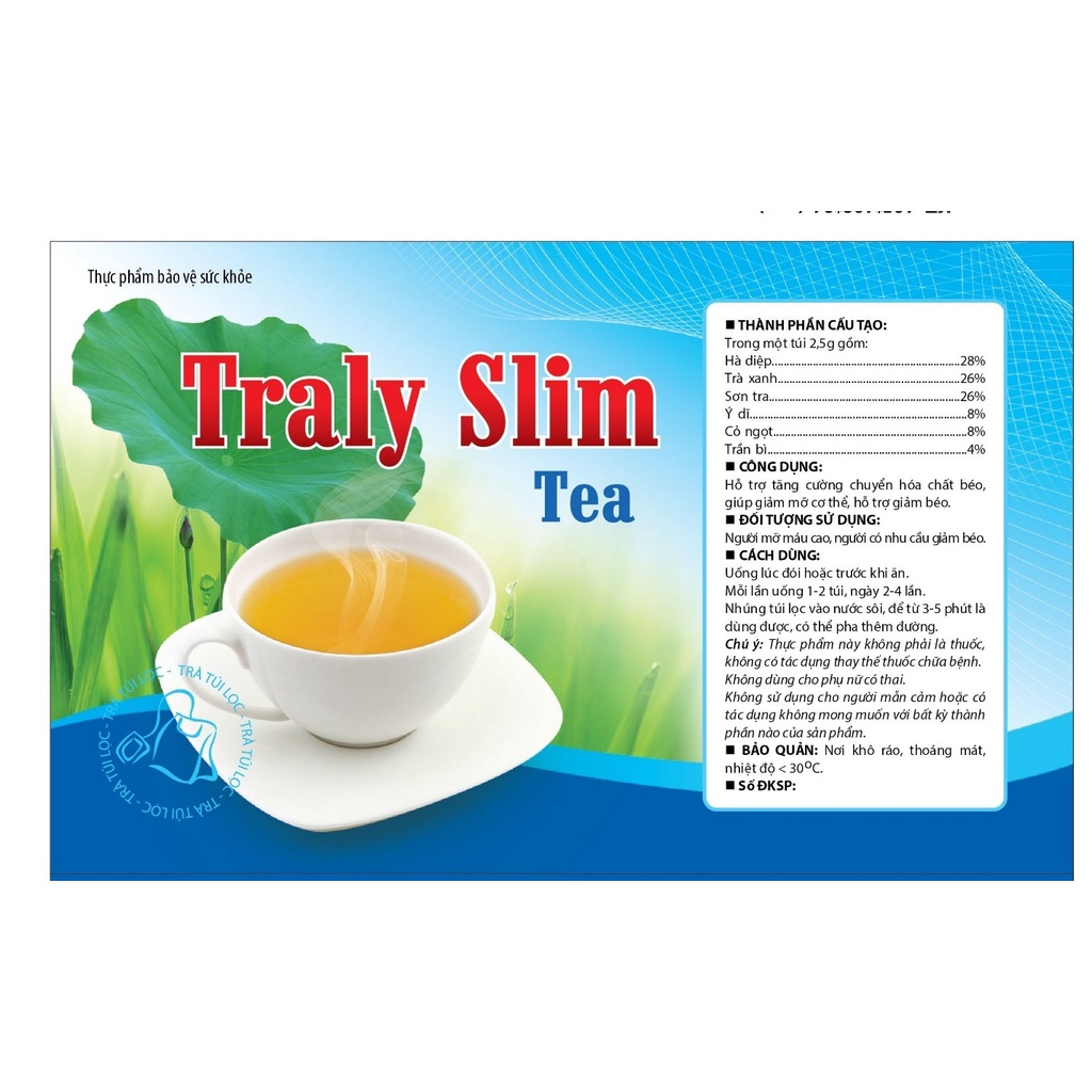 Trà thảo mộc TRALY SLIM TEA  Hỗ trợ giảm cân , cải thiện hệ tiêu hóa - hộp 20 gói XMARVEL