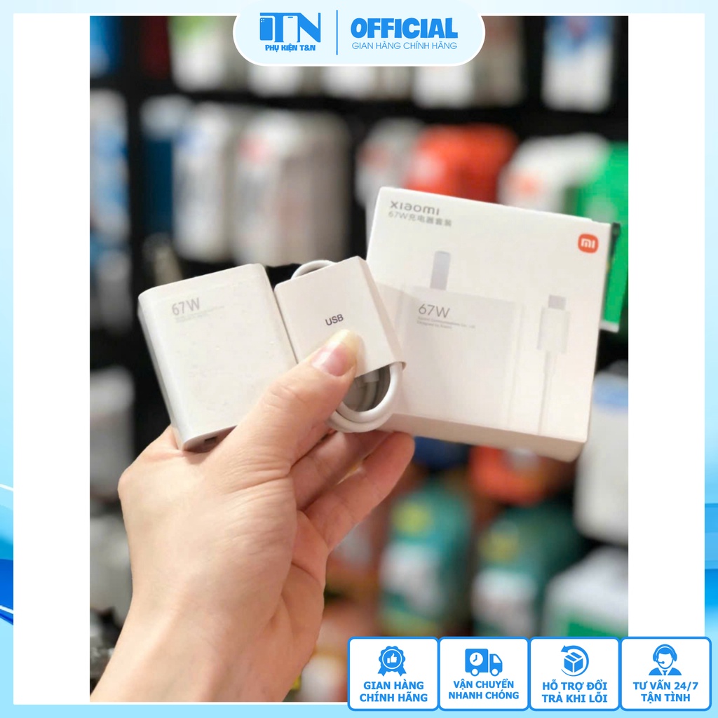 Bộ Sạc Nhanh Xiaomi 33W,67w Cổng Type-C - Sạc Nhanh Cho Điện Thoại Android, IOS Full Box Pin Vào Ổn Định, Không Nóng Máy
