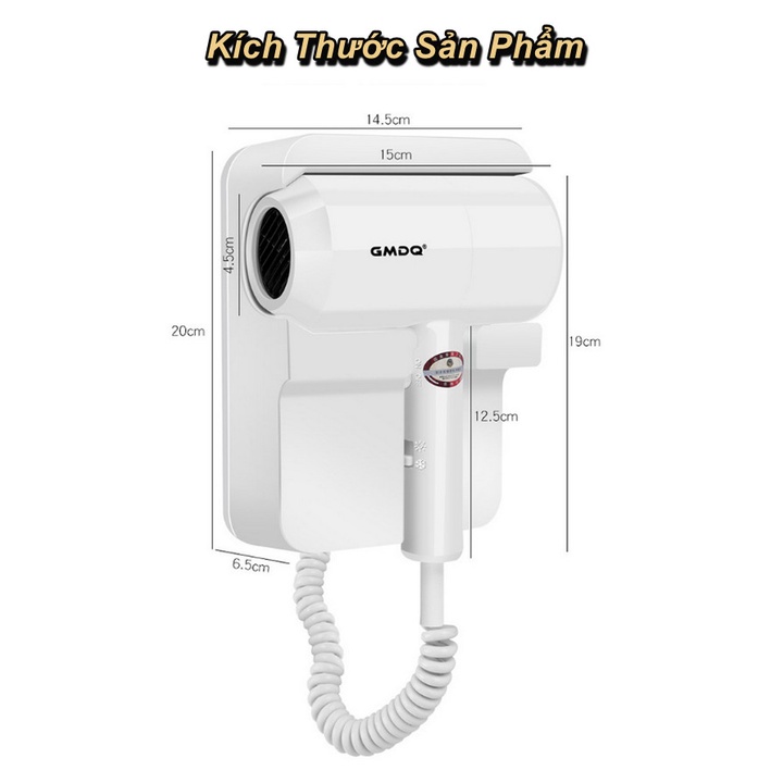 Máy Sấy Tóc Treo Tường GMDQ A-85 Chuyên Dụng Cho Khách Sạn Công Suất 1300W - Home and Garden