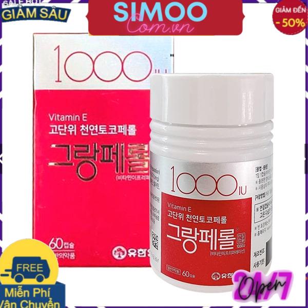 [CHUYÊN SỈ CHÍNH HÃNG] Viên Uống Vitamin E 1000IU Hàn Quốc Hộp 60 Viên
