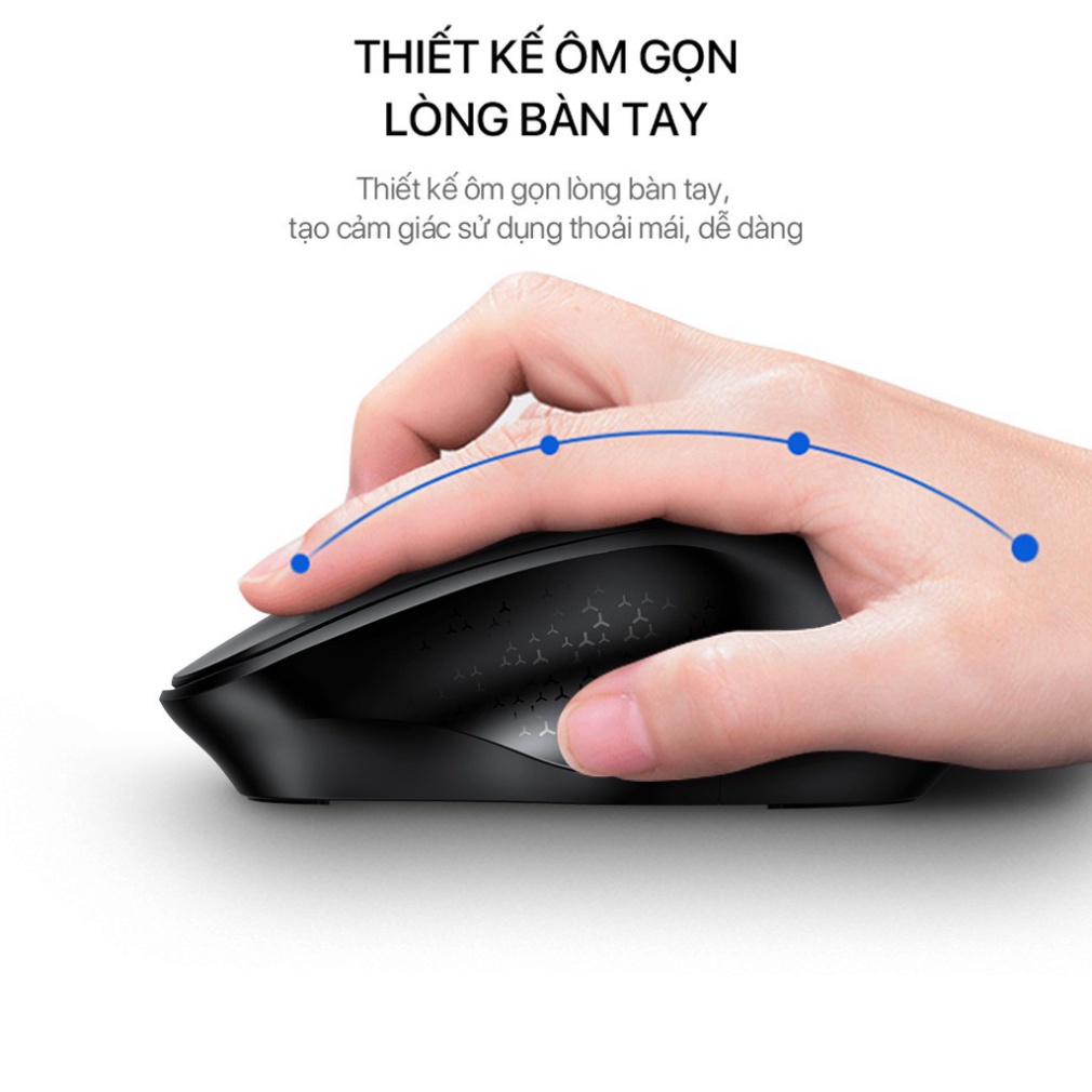 Bộ Bàn Phím Và Chuột Tĩnh Âm Không Dây 2.4GHz Độ Phân Giải 1600DPI TECHHIGH