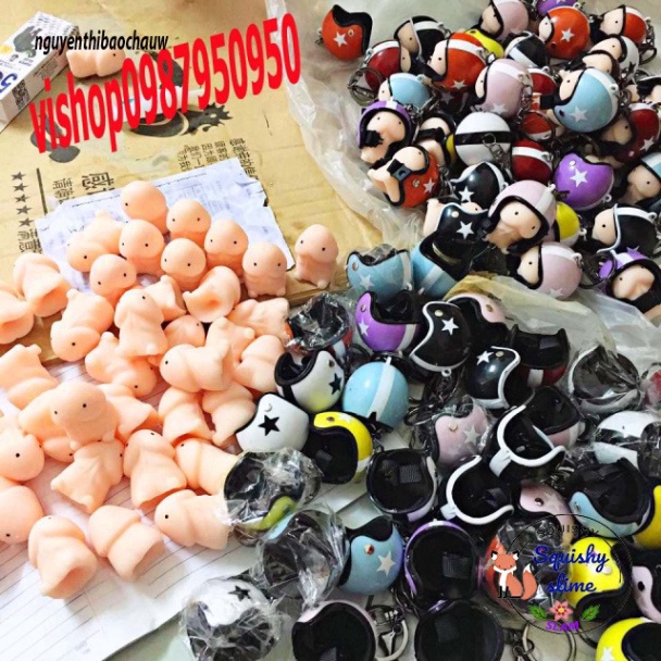 Bé ciu đội mũ bảo đảm nón bảo hiểm- Bé Ciu má phấn Đội Mũ siêu nhân vật móc khóa MSP55327