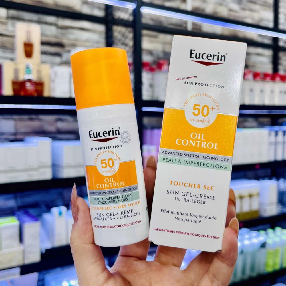 Kem Chống Nắng Eucerin Sun Gel-Cream Dry Touch Oil Control SPF50+ 50ml Cho Da Dầu Mụn Nhờn CHÍNH HÃNG