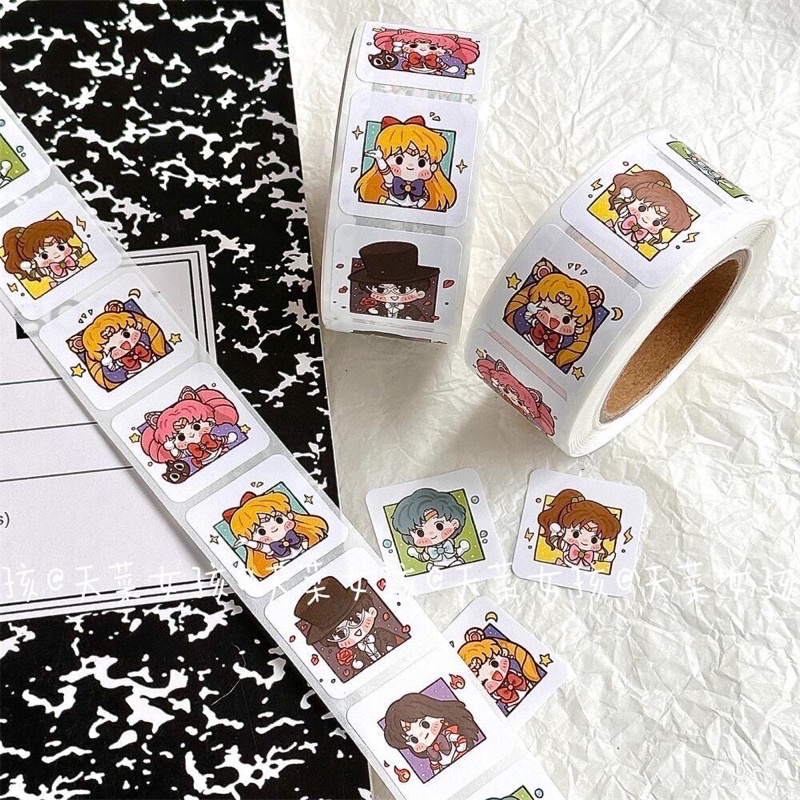 Sticker cuộn 500 hình dán One Piece /Naruto /Sanrio /Pokemon /Conan/Sakura card captor