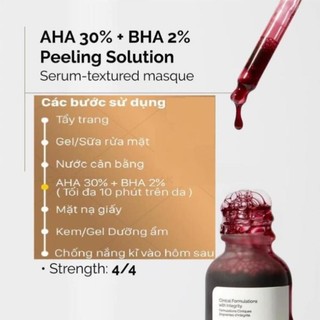 Tinh Chất Peel da The Ordinary AHA 30%+BHA 2% Peeling Solution 30ml- CH