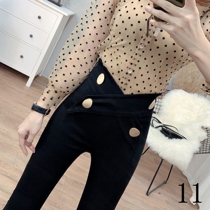 Quần Legging Đen Lưng Cao Dáng Ôm Thời Trang Mùa Xuân 2023 Cho Nữ