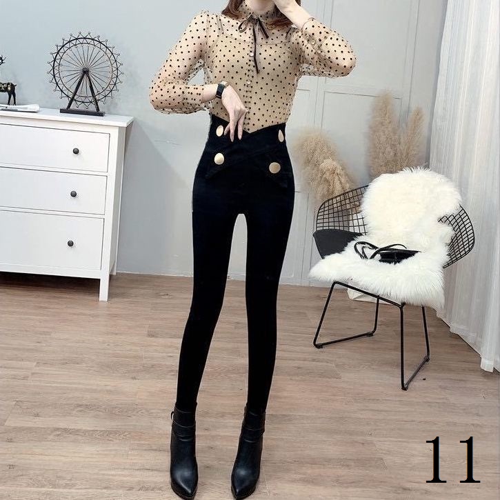 Quần Legging Đen Lưng Cao Dáng Ôm Thời Trang Mùa Xuân 2023 Cho Nữ