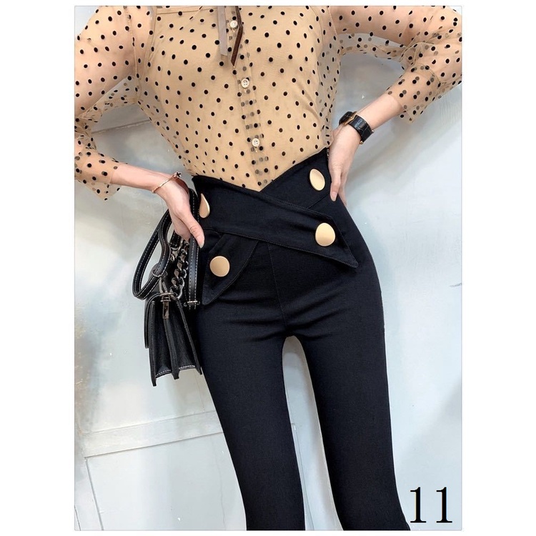 Quần Legging Đen Lưng Cao Dáng Ôm Thời Trang Mùa Xuân 2023 Cho Nữ