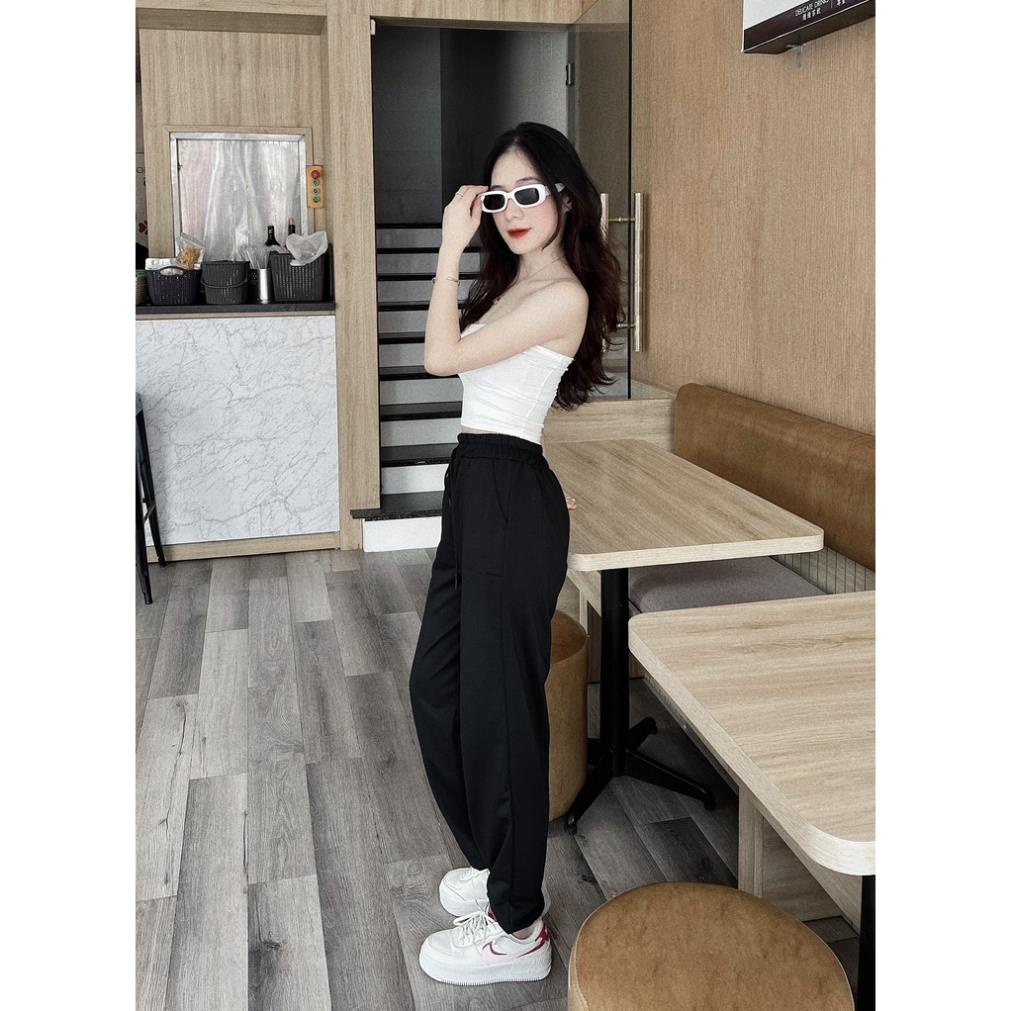 Quần jogger nữ thể thao đẹp cạp chun bo gấu chất thun nỉ dày dặn QU15