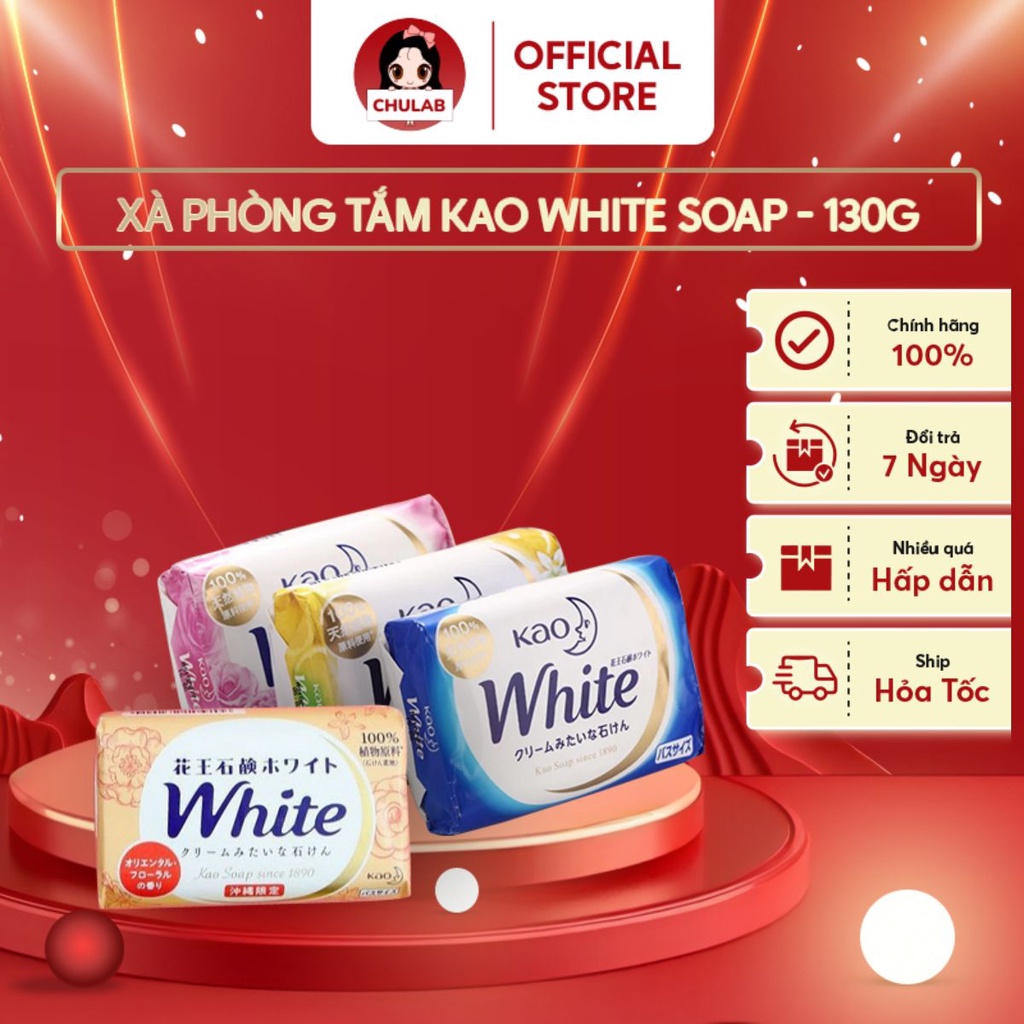 Xà Phòng Tắm Kao White 130g - Nội địa Nhật Bản - chulab official