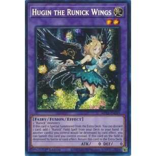 Thẻ bài yugioh hugin the runick wings - mp23-en249 - prismatic secret rare 1st edition