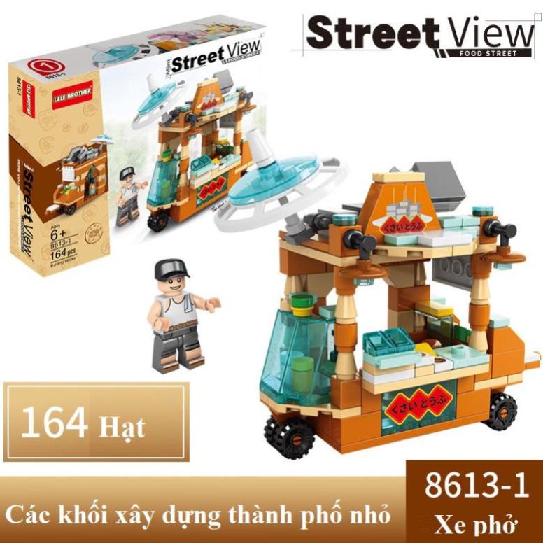 Bộ Đồ Chơi Lắp Ráp Lêgo Cửa Hàng Thương Mại Xe Bán Hàng Rong Đường Phố Mini Nhà Đẹp Mini - Đồ Chơi Lăp Ráp Thông Minh