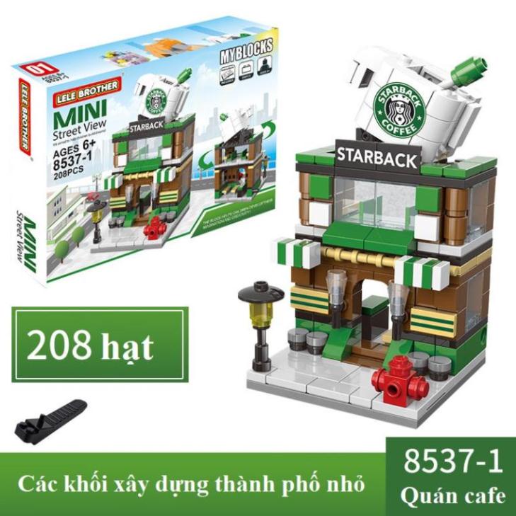 Bộ Đồ Chơi Lắp Ráp Lêgo Cửa Hàng Thương Mại Xe Bán Hàng Rong Đường Phố Mini Nhà Đẹp Mini - Đồ Chơi Lăp Ráp Thông Minh