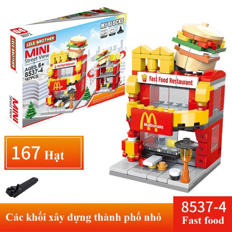 Bộ Đồ Chơi Lắp Ráp Lêgo Cửa Hàng Thương Mại Xe Bán Hàng Rong Đường Phố Mini Nhà Đẹp Mini - Đồ Chơi Lăp Ráp Thông Minh