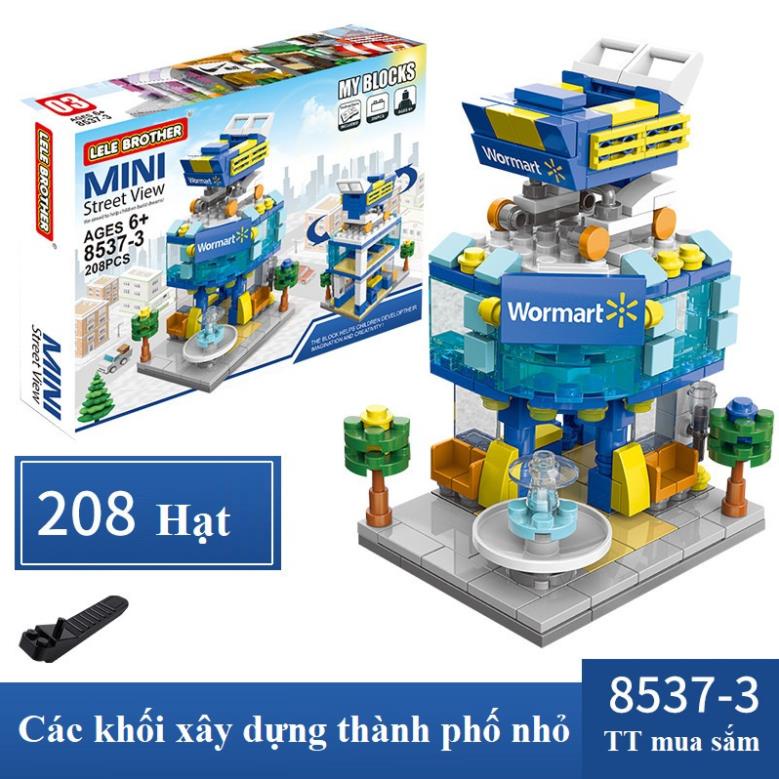Bộ Đồ Chơi Lắp Ráp Lêgo Cửa Hàng Thương Mại Xe Bán Hàng Rong Đường Phố Mini Nhà Đẹp Mini - Đồ Chơi Lăp Ráp Thông Minh