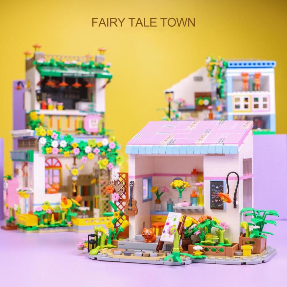 Bộ Đồ Chơi Lắp Ráp Lêgo Cửa Hàng Thương Mại Xe Bán Hàng Rong Đường Phố Mini Nhà Đẹp Mini - Đồ Chơi Lăp Ráp Thông Minh