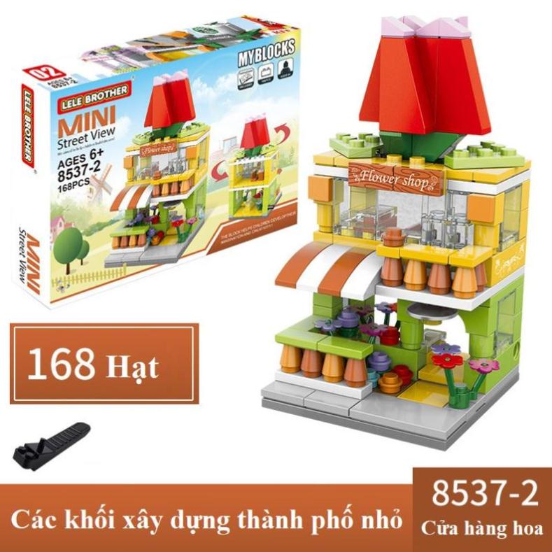 Bộ Đồ Chơi Lắp Ráp Lêgo Cửa Hàng Thương Mại Xe Bán Hàng Rong Đường Phố Mini Nhà Đẹp Mini - Đồ Chơi Lăp Ráp Thông Minh