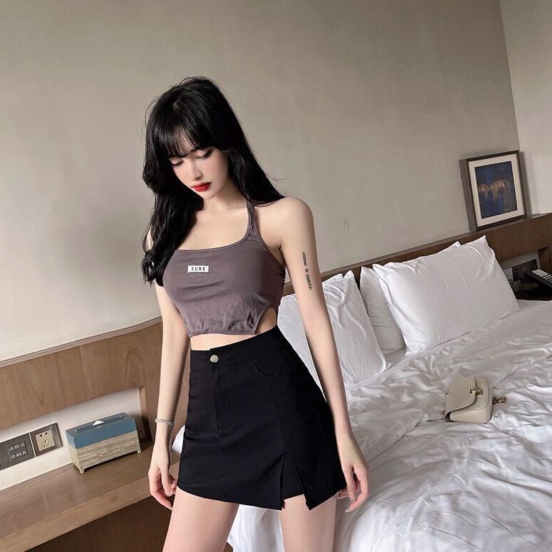 Chân Váy Ngắn Lưng Cao Màu Đen Thời Trang Mùa Hè Cho Nữ