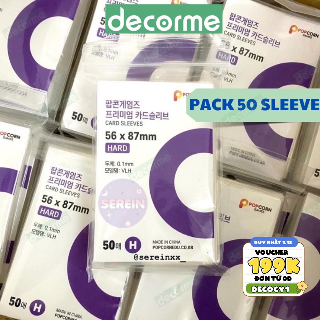 Sleeve Popcorn DecorMe sleeves bọc card đưng, lưu trữ, bảo vệ thẻ trò chơi, thẻ ngôi sao, ảnh idol kpop tiện lợi
