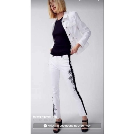 👖quần jean trắng thêu  #whitehouseblackmarket 😍