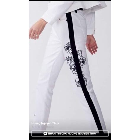 👖quần jean trắng thêu  #whitehouseblackmarket 😍