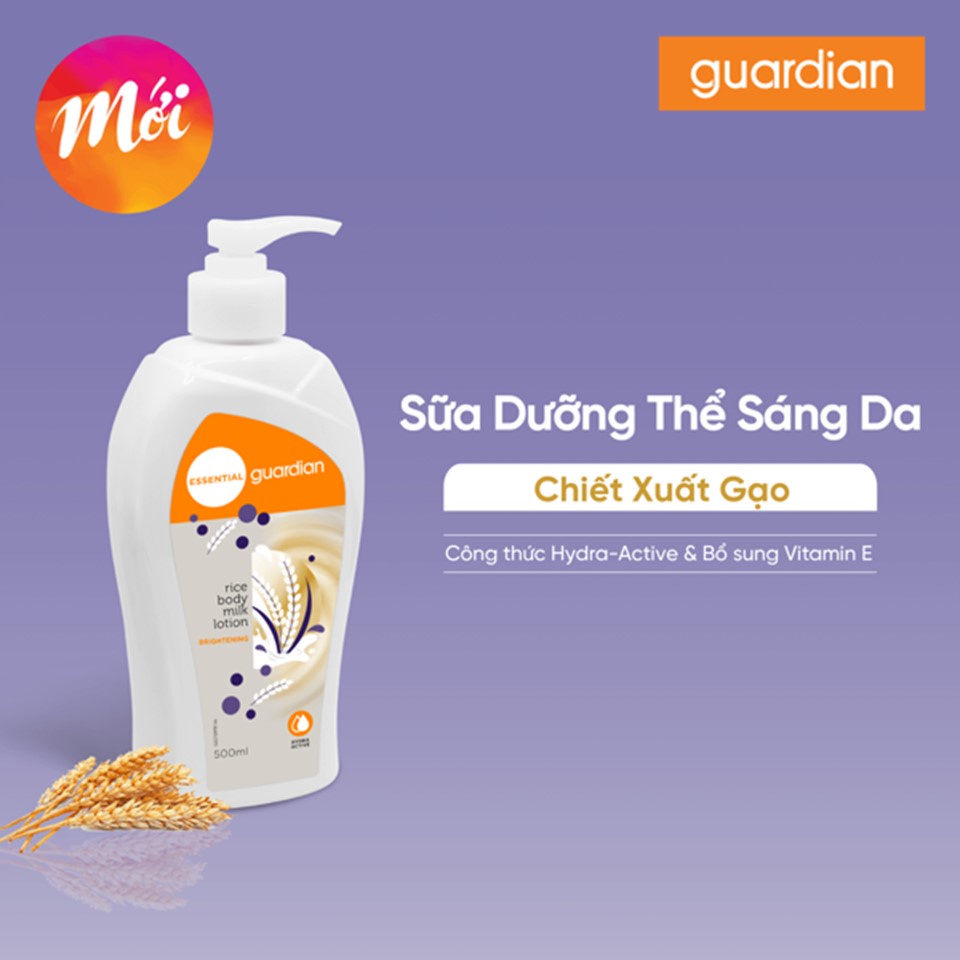 Sữa Dưỡng Thể Sáng Da Guardian Rice Brightening Body Milk Lotion Chiết Xuất Gạo 500ml