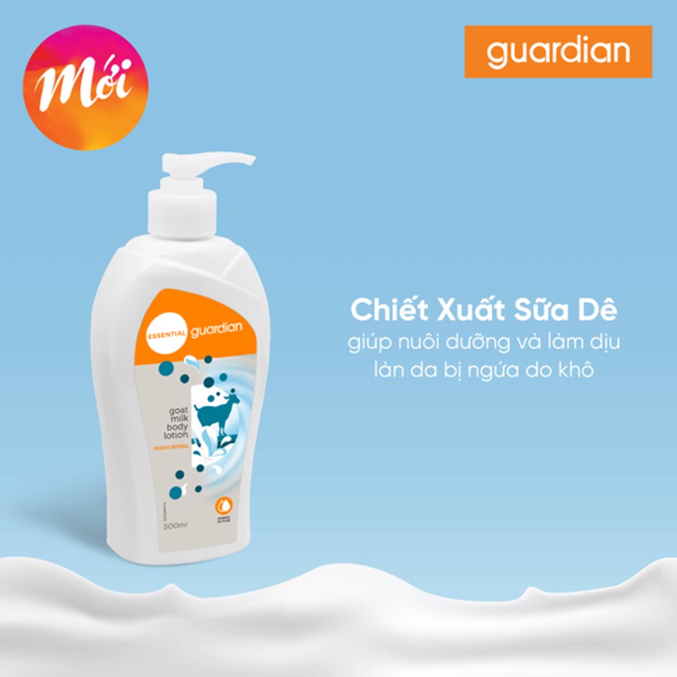 Sữa Dưỡng Thể Dưỡng Ẩm Guardian Goat Milk Moisturising Body Lotion Chiết Xuất Sữa Dê 500ml