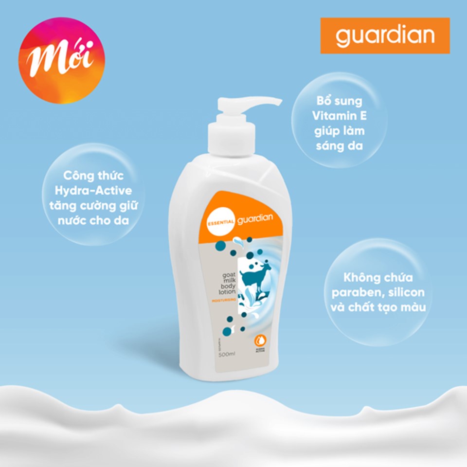 Sữa Dưỡng Thể Dưỡng Ẩm Guardian Goat Milk Moisturising Body Lotion Chiết Xuất Sữa Dê 500ml