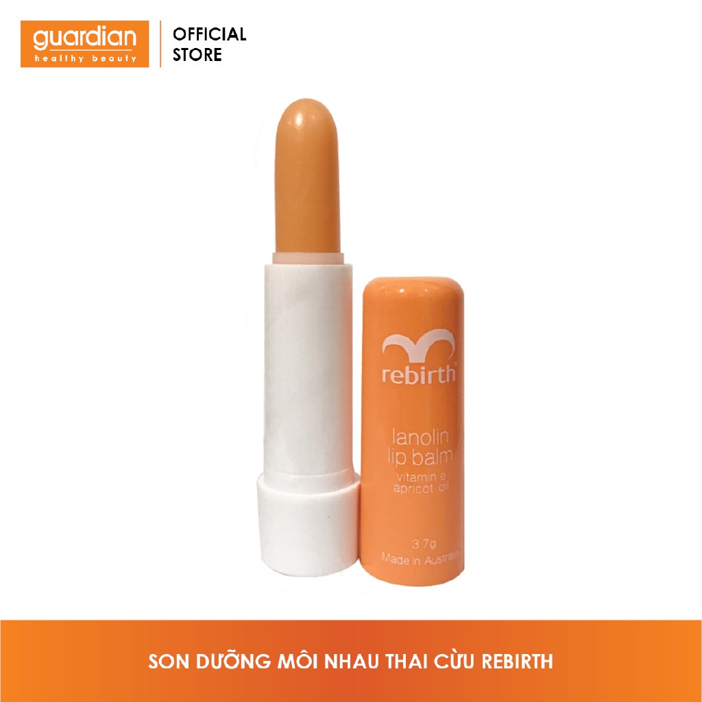 Son Dưỡng Môi Rebirth Lanolin Lip Balm Vitamin E & Apricot Oil RB14 Chiết Xuất Nhau Thai Cừu Ngừa Khô Nứt Nẻ 3,7Gr