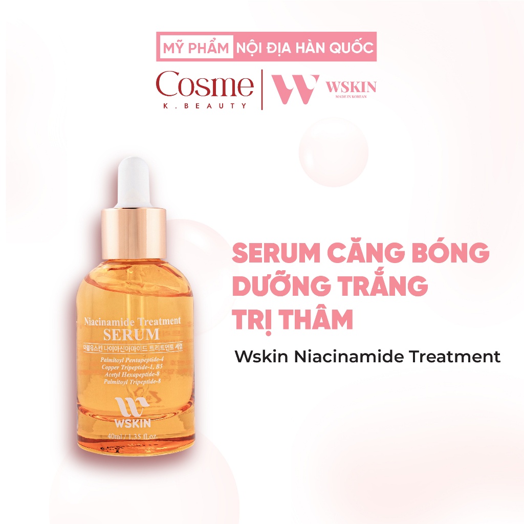Tinh chất Serum Wskin Niacinamide Treatment căng bóng dưỡng trắng giảm thâm 40ml WSR01 chính hãng