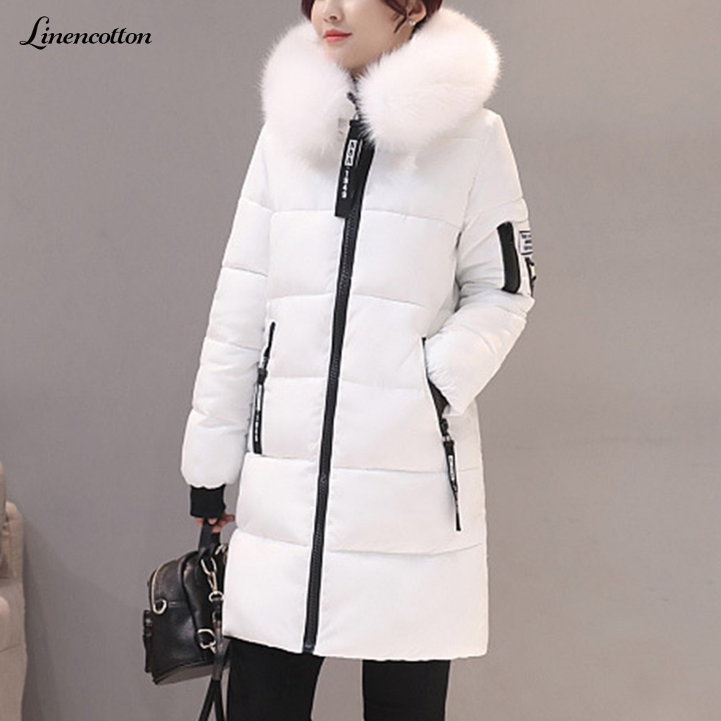 Áo Khoác cotton Linen Màu Trơn Có Mũ Trùm Đầu Và Túi Hộp Vừa Vặn Thời Trang Mùa Đông Ấm Áp Dành Cho Nữ