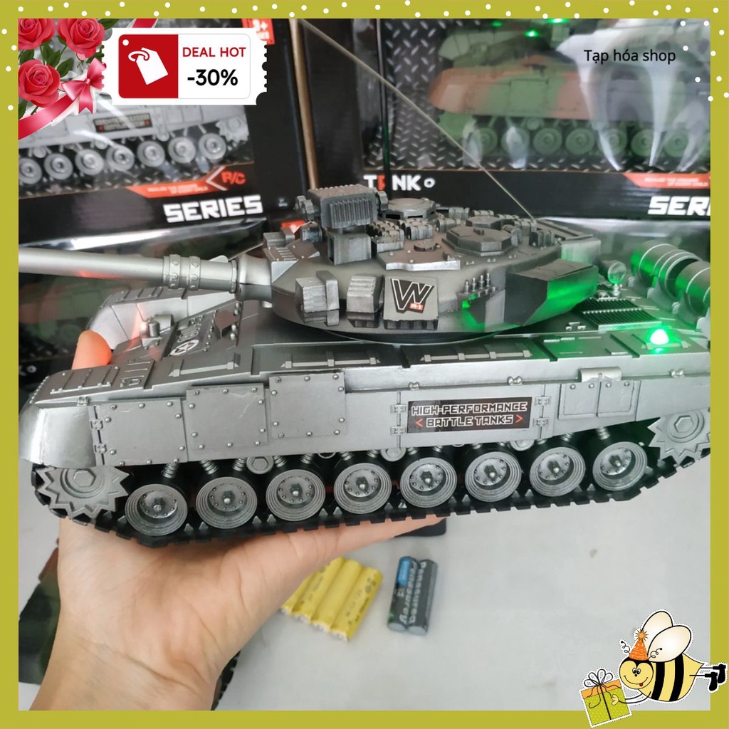 Xe Tăng Điều Khiển Từ Xa Cỡ Lớn Có Âm Thanh - Ánh Sáng Siêu Đẹp Cho Bé Tặng Kèm Pin Và Sạc (TangChibi)