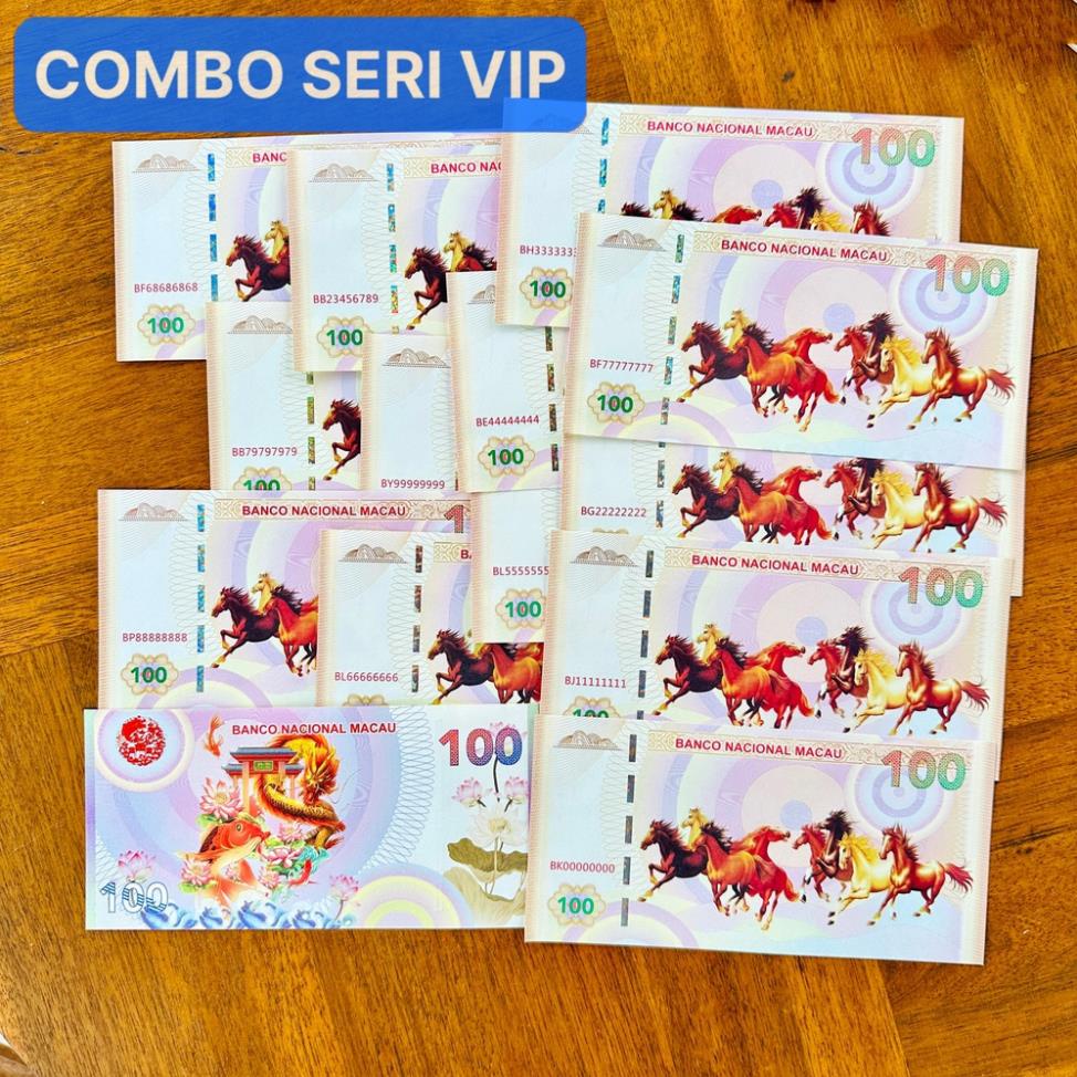 Tiền Mã Đáo Thành Công Macao Lưu Niệm Hình Con Ngựa và Cá Chép Hóa Rồng Lì Xì Tết Ý Nghĩa